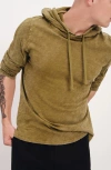 Atm Anthony Thomas Melillo Slub Jersey With Chroma Wash Long Sleeve Hoodie In Juniper