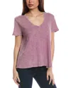 Atm Anthony Thomas Melillo Slub Jersey With Chroma Wash Short Sleeve Boyfriend V-neck Tee In Purple