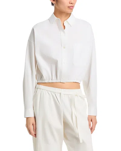 Atm Anthony Thomas Melillo Cinched Hem Cropped Shirt In White