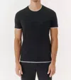 ATM ANTHONY THOMAS MELILLO CLASSIC JERSEY DOUBLE TRIM TEE IN BLACK/WHITE