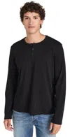 Atm Anthony Thomas Melillo Classic Jersey Long Sleeve Henley Black In Black