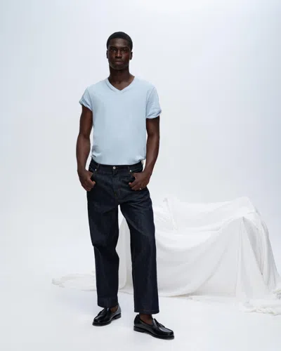 Atm Anthony Thomas Melillo Classic Jersey V-neck T-shirt Cotton In Blue