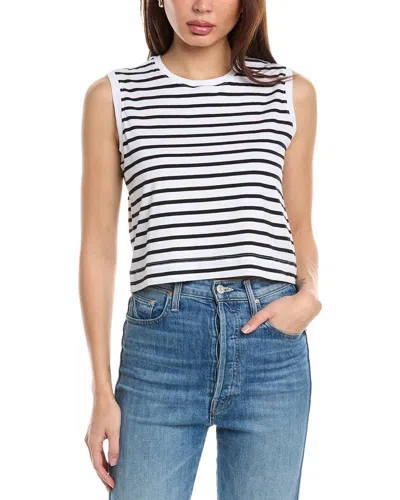 Atm Anthony Thomas Melillo Classic Stripe Crop Tank In Black