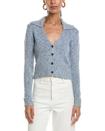 Atm Anthony Thomas Melillo Collared Wool-blend Cardigan In Blue