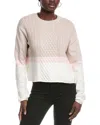 Atm Anthony Thomas Melillo Colorblock Cable Cashmere-blend Sweater In Neutral
