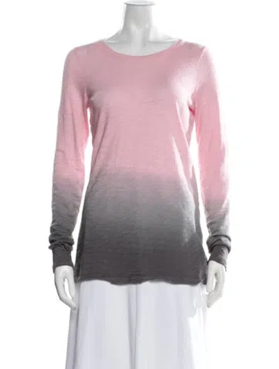 Pre-owned Atm Anthony Thomas Melillo Colorblock Pattern Crew Neck T-shirt In Pink