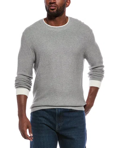 Atm Anthony Thomas Melillo Colorblocked Cashmere-blend Crewneck Sweater In Gray