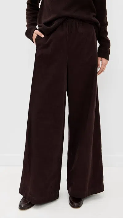 Atm Anthony Thomas Melillo Corduroy Wide Leg Pants In Chocolate In Burgundy