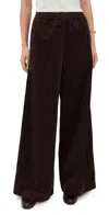 Atm Anthony Thomas Melillo Corduroy Wide Leg Pull On Pants Dark Chocolate In Brown
