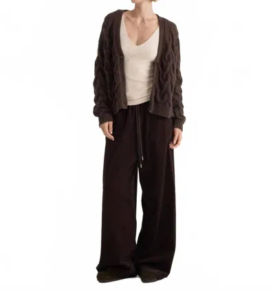 Atm Anthony Thomas Melillo Cotton Cashmere Air Cardigan In Dark Chocolate In Multi