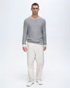 Atm Anthony Thomas Melillo Cotton Cashmere Colorblock Crew Neck Sweater In Heather Shark-chalk