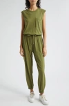 Atm Anthony Thomas Melillo Cotton Tank Jumpsuit In Juniper