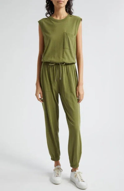 Atm Anthony Thomas Melillo Cotton Tank Jumpsuit In Juniper