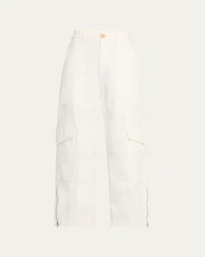 Atm Anthony Thomas Melillo Cotton Twill Cargo Pants In Chalk