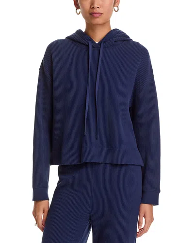 Atm Anthony Thomas Melillo Cotton Waffle Pull Over Hoodie In Blue