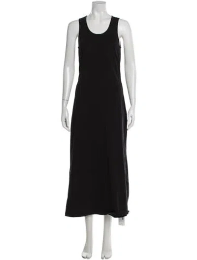 Pre-owned Atm Anthony Thomas Melillo Crew Neck Long Dress In Black