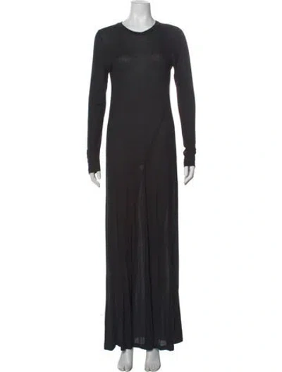 Pre-owned Atm Anthony Thomas Melillo Crew Neck Long Dress In Black