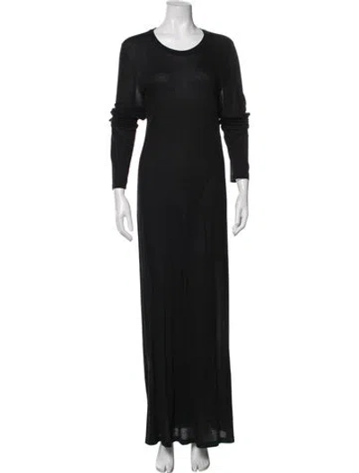 Pre-owned Atm Anthony Thomas Melillo Crew Neck Long Dress In Black