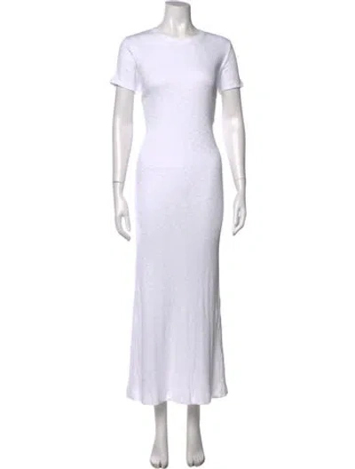 Pre-owned Atm Anthony Thomas Melillo Crew Neck Long Dress W/ Tags In White