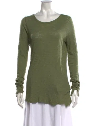 Pre-owned Atm Anthony Thomas Melillo Crew Neck Long Sleeve Top In Green