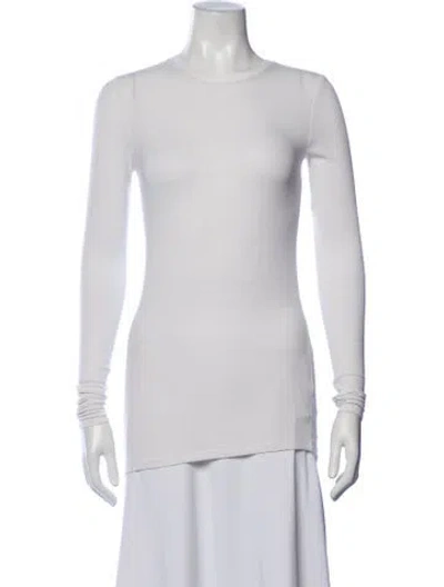 Pre-owned Atm Anthony Thomas Melillo Crew Neck Long Sleeve Top In Grey/white