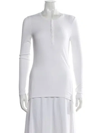 Pre-owned Atm Anthony Thomas Melillo Crew Neck Long Sleeve Top In White