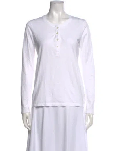 Pre-owned Atm Anthony Thomas Melillo Crew Neck Long Sleeve Top In White