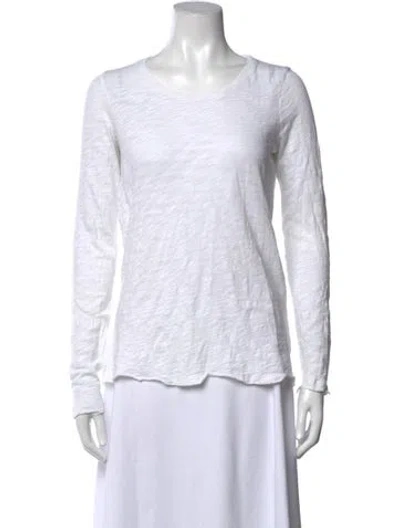 Pre-owned Atm Anthony Thomas Melillo Crew Neck Long Sleeve Top In White