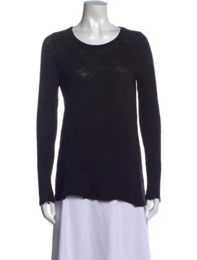 Pre-owned Atm Anthony Thomas Melillo Crew Neck Long Sleeve T-shirt In Black
