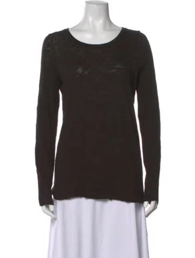Pre-owned Atm Anthony Thomas Melillo Crew Neck Long Sleeve T-shirt In Black