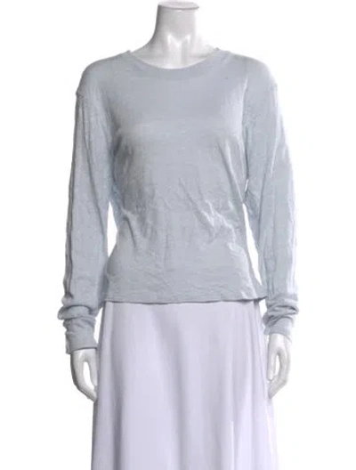 Pre-owned Atm Anthony Thomas Melillo Crew Neck Long Sleeve T-shirt In Blue