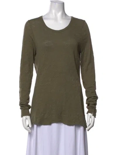 Pre-owned Atm Anthony Thomas Melillo Crew Neck Long Sleeve T-shirt In Green