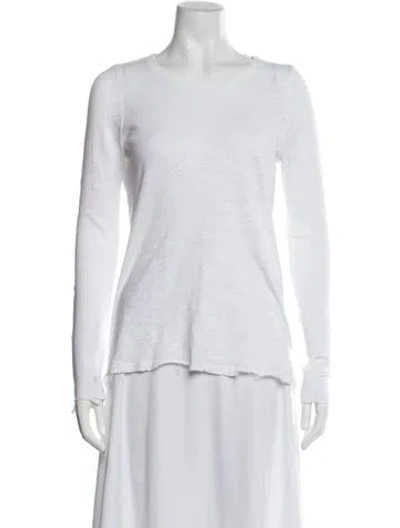 Pre-owned Atm Anthony Thomas Melillo Crew Neck Long Sleeve T-shirt In White