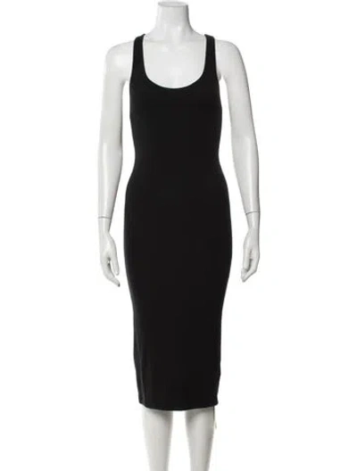 Pre-owned Atm Anthony Thomas Melillo Crew Neck Midi Length Dress In Black