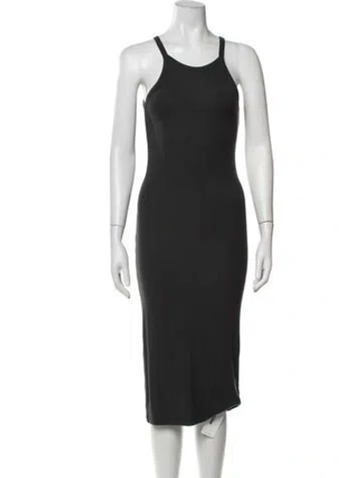Pre-owned Atm Anthony Thomas Melillo Crew Neck Midi Length Dress In Grey