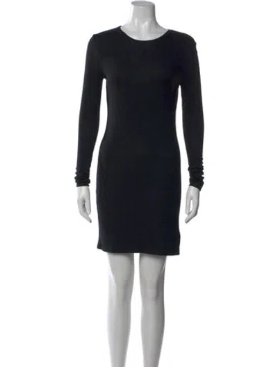 Pre-owned Atm Anthony Thomas Melillo Crew Neck Mini Dress In Black