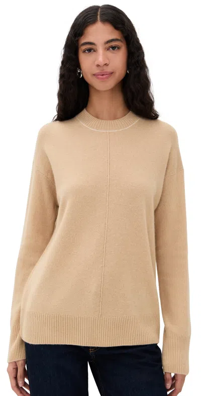 Atm Anthony Thomas Melillo Crew Neck Sweater Fawn In Brown