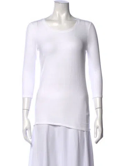Pre-owned Atm Anthony Thomas Melillo Crew Neck Three-quarter Sleeve T-shirt In White