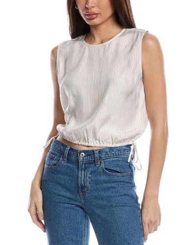 Atm Anthony Thomas Melillo Cropped Silk Top In Beige