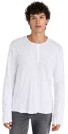 Atm Anthony Thomas Melillo Slub Jersey Destroyed Wash Henley In White