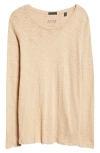 Atm Anthony Thomas Melillo Destroyed Wash Long-sleeve Slub Jersey Tee In Camel
