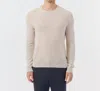 ATM ANTHONY THOMAS MELILLO DONEGAL CASHMERE EXPOSED SEAM CREW NECK SWEATER IN CHALK MULTI