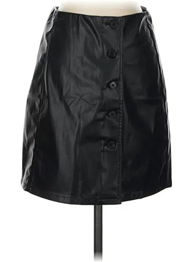 Pre-owned Atm Anthony Thomas Melillo Faux Leather Skirt In Black