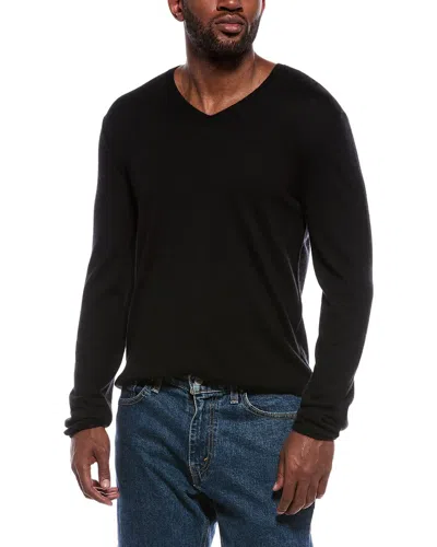Atm Anthony Thomas Melillo Fine Gauge Cashmere V-neck Sweater In Black
