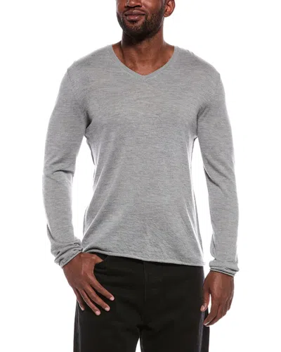 Atm Anthony Thomas Melillo Fine Gauge Cashmere V-neck Sweater In Gray