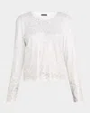 Atm Anthony Thomas Melillo Foiled Slub Jersey Long-sleeve Crop Top In White /gold