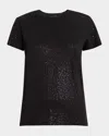 Atm Anthony Thomas Melillo Metallic Slub Cotton Jersey T-shirt In Black /black