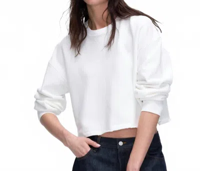 Atm Anthony Thomas Melillo French Terry Cut-off Sweatshirt In White