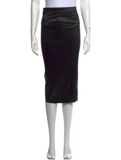 Pre-owned Atm Anthony Thomas Melillo Grosgrain Trim Midi Length Skirt In Black