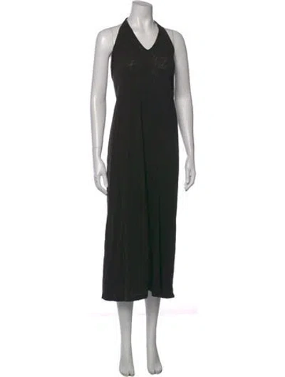 Pre-owned Atm Anthony Thomas Melillo Halterneck Long Dress In Black